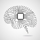 Brain. Cpu. Circuit board. Vector illustration. Eps 10